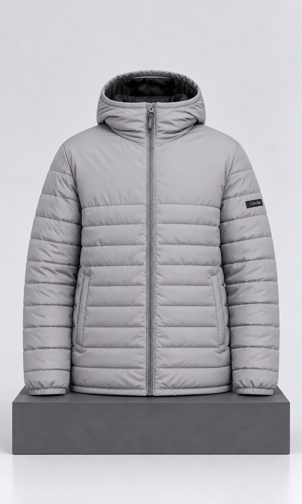 Chamarra Calvin Klein para Hombre Gris con Interior de Peluche