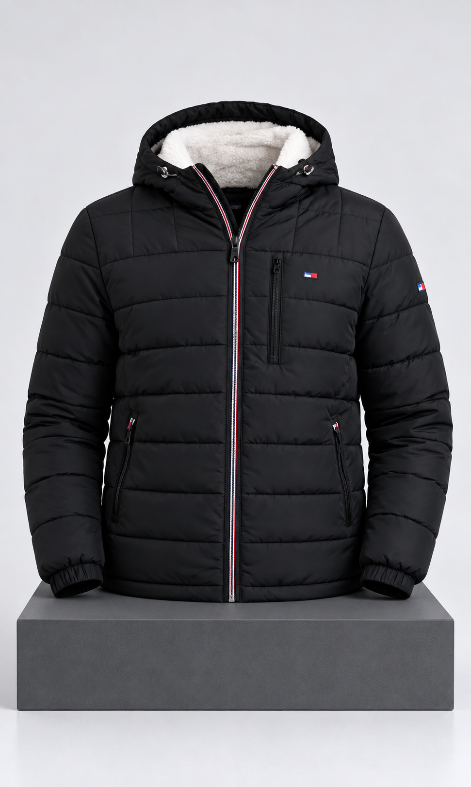 Chamarra Tommy Hilfiger para Hombre Negra con Capucha