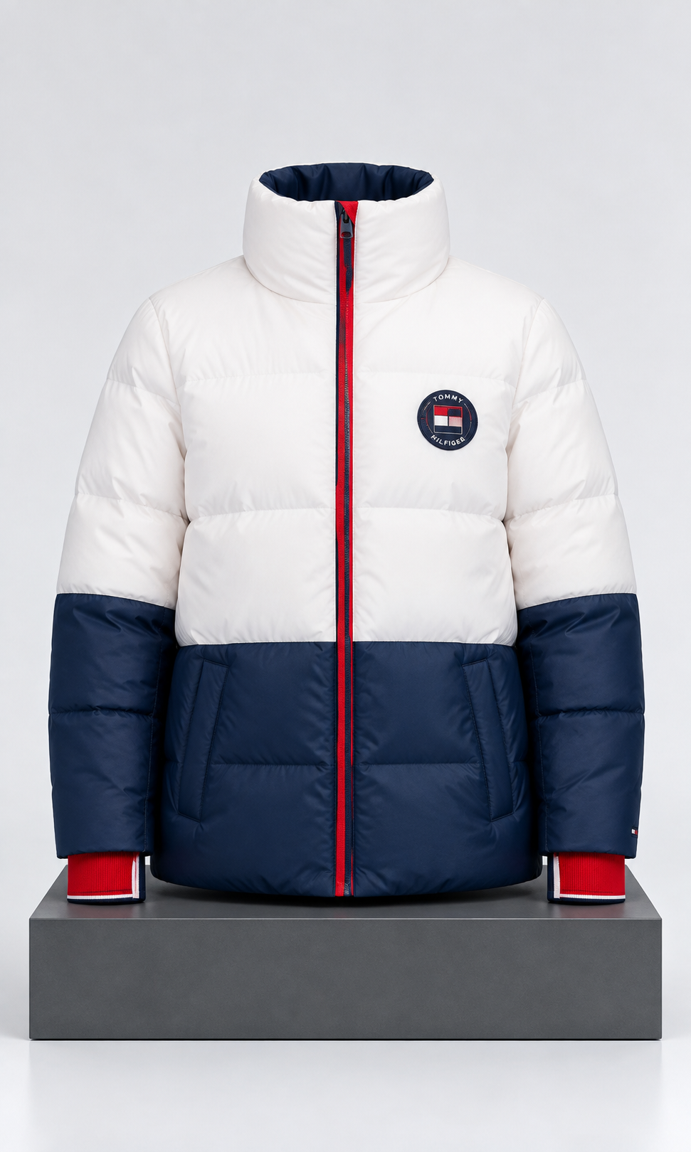 Chamarra para Mujer Blanca y Azul Ultraliviana
