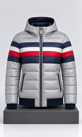 Chamarra para Mujer Plateada Metálica Tricolor Acolchada