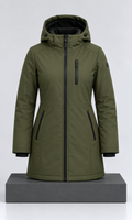 Chamarra Calvin Klein para Mujer Verde Militar con Gorro Afelpado