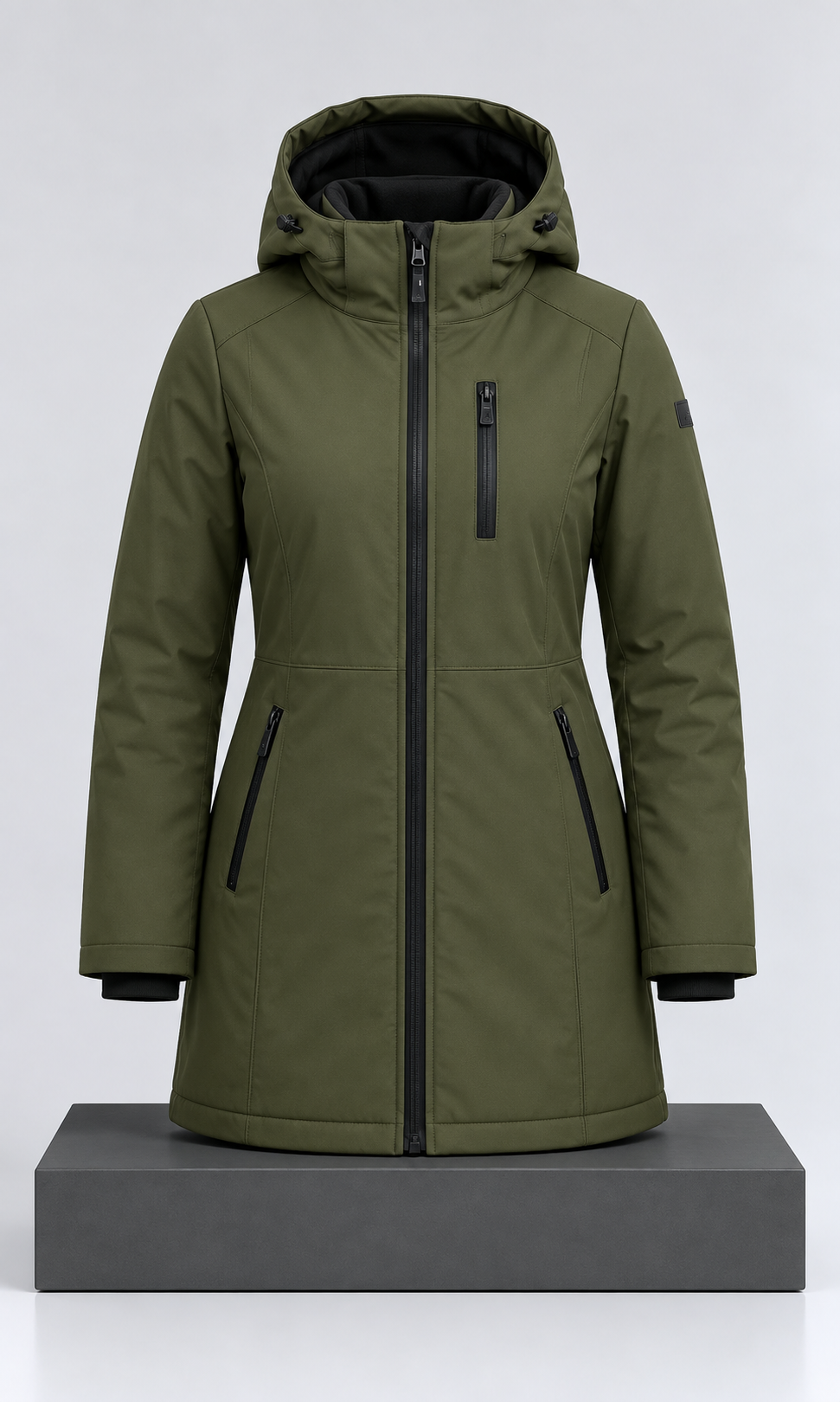 Chamarra Calvin Klein para Mujer Verde Militar con Gorro Afelpado