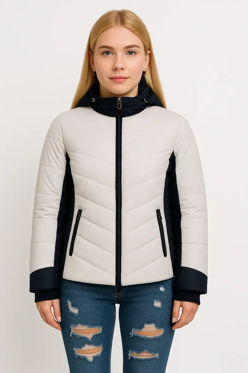 Chamarra Michael Kors Blanca y Negra para Mujer