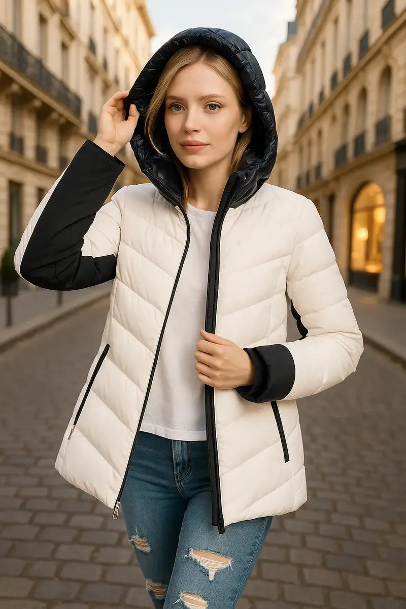Chamarra Michael Kors Blanca y Negra para Mujer
