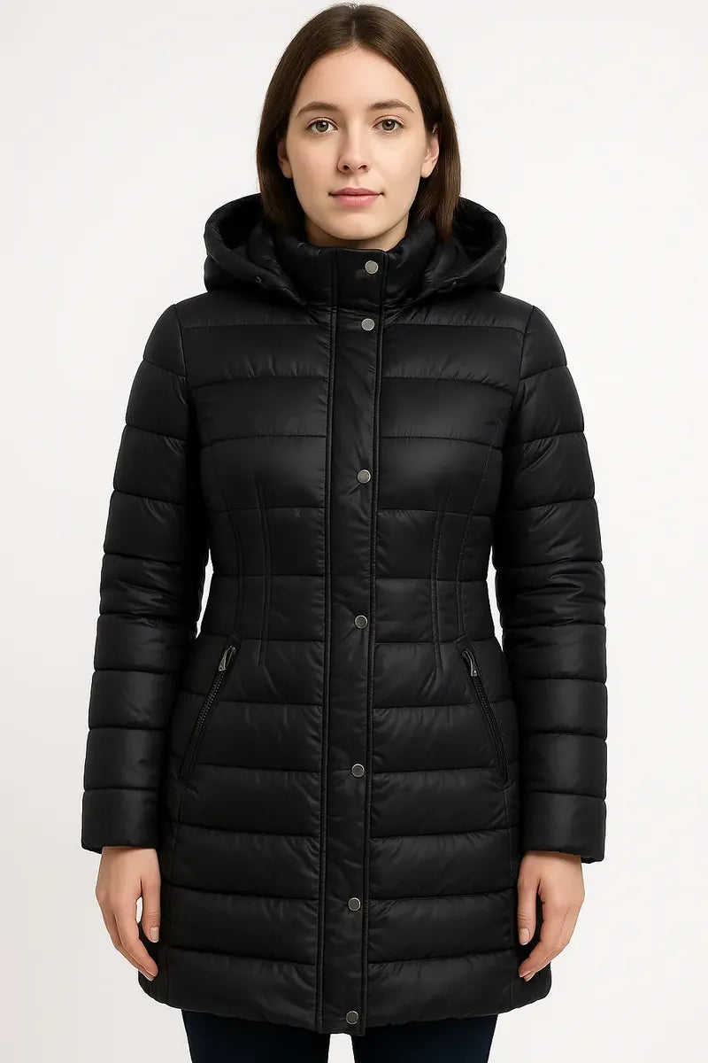Chamarra Larga Guess para Mujer Negra