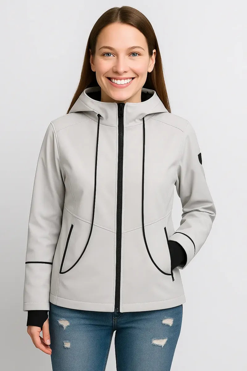 Chamarra Guess Blanca y Negra para Mujer
