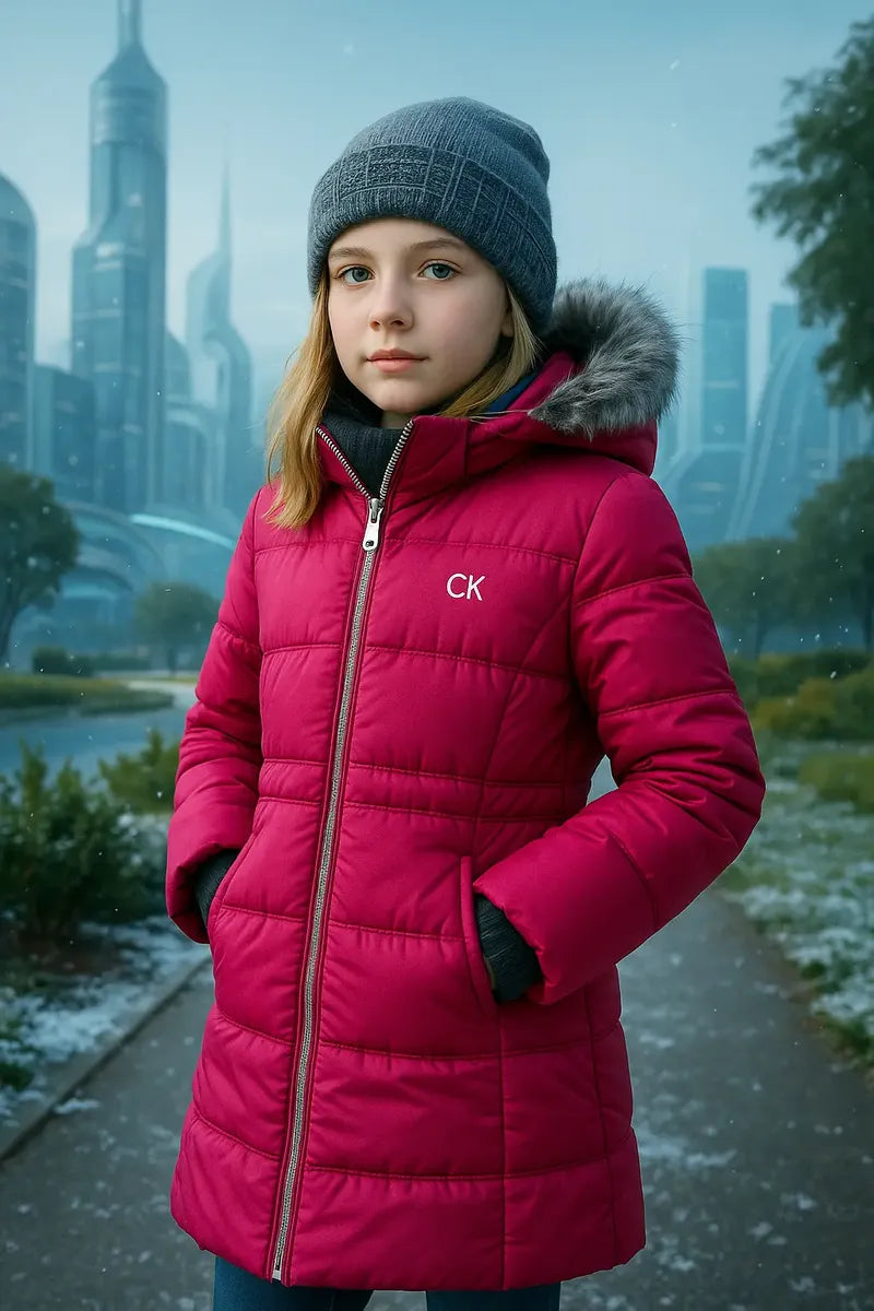 Chamarra Calvin Klein para Niña Roja Talla 7 Años