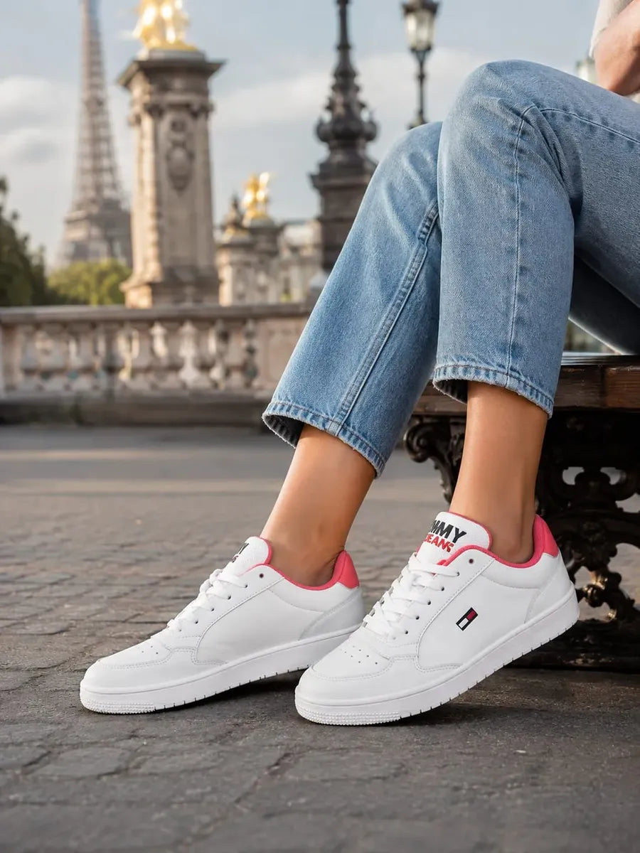 Tenis para Mujer Blancos con Rosa Casual y Versátiles