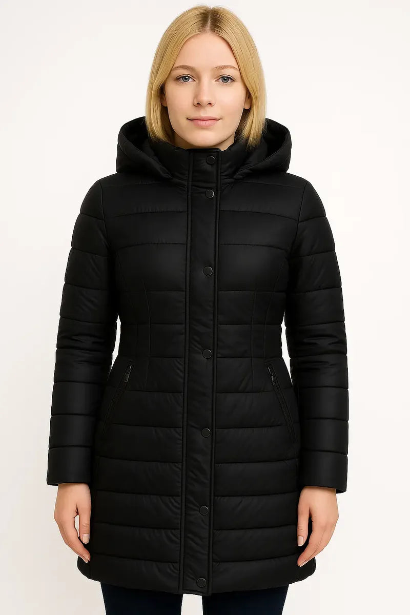 Chamarra Larga Guess para Mujer Negra
