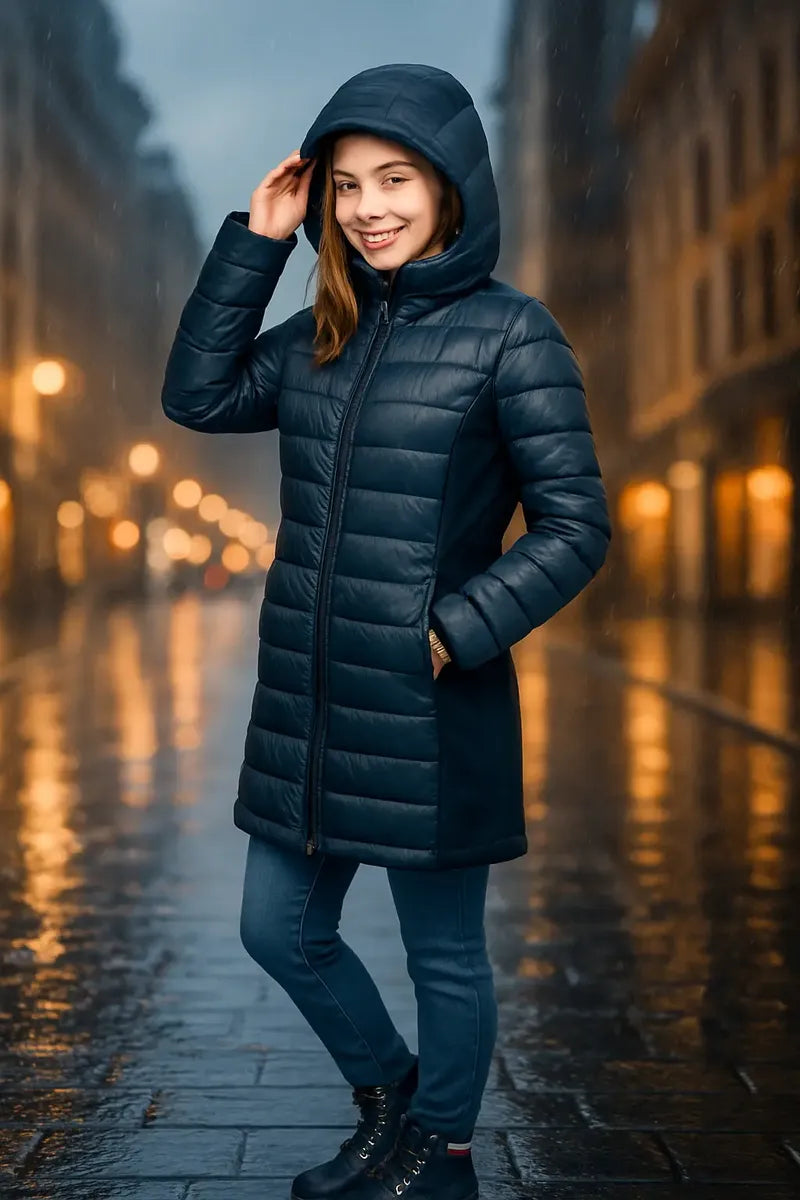 Chamarra Calvin Klein para Mujer Azul Metálico