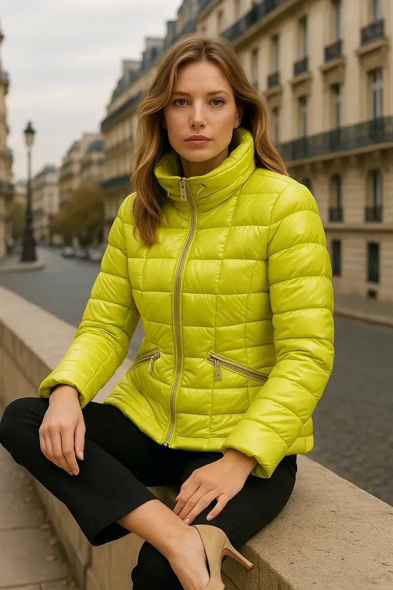 Chamarra Michael Kors para Mujer Amarillo Limón Talla XL