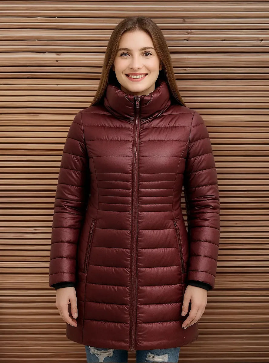 Chamarra Calvin Klein para Mujer Tinto Metálico