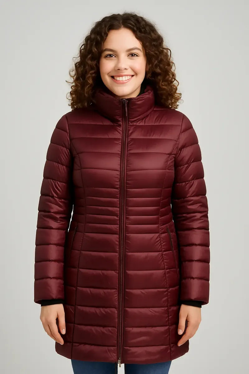 Chamarra Calvin Klein para Mujer Tinto Metálico