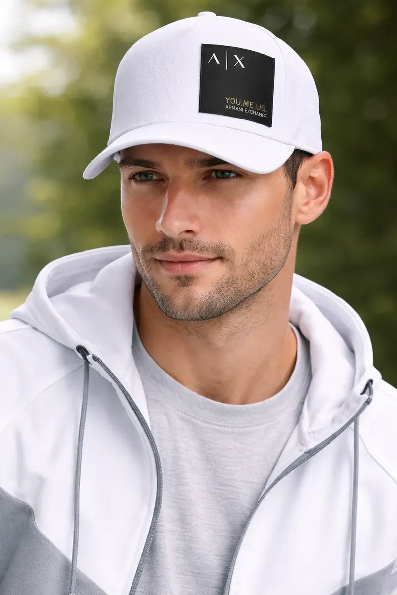 Gorra Armani Exchange Blanca para Hombre de Algodón