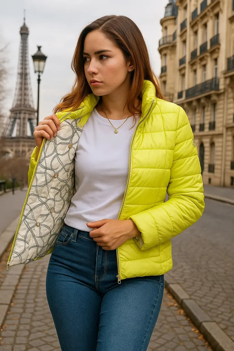 Chamarra Michael Kors para Mujer Amarillo Limón Talla XL