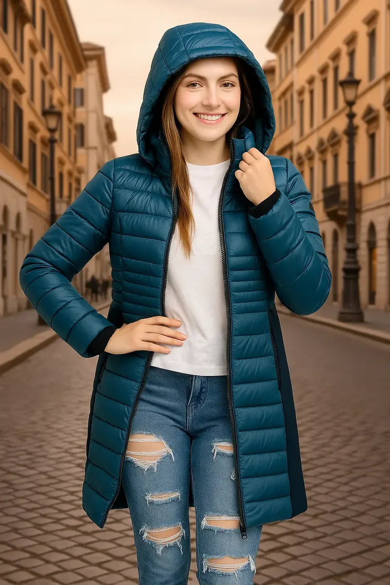 Chamarra Calvin Klein para Mujer Azul con Capucha