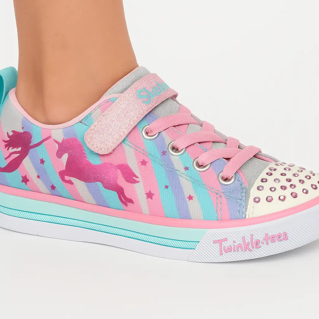 Tenis Twinkle Toes by Skechers Rosa y Azul con Brillos