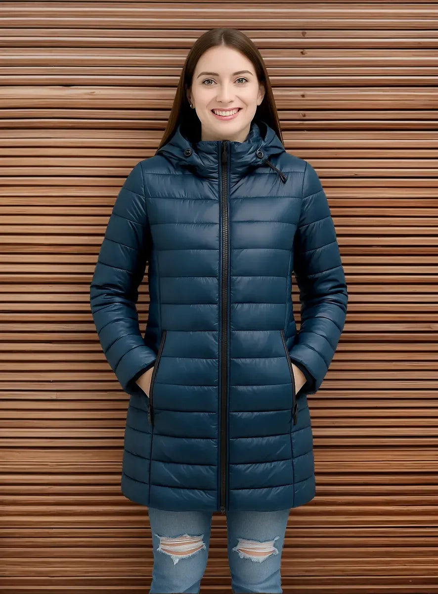 Chamarra Calvin Klein para Mujer Azul Metálico