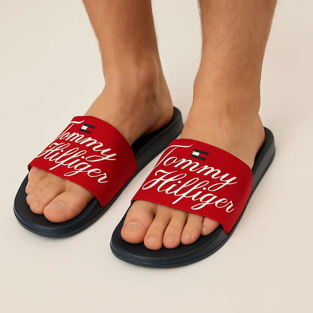Sandalias Unisex Azul Marino y Rojo