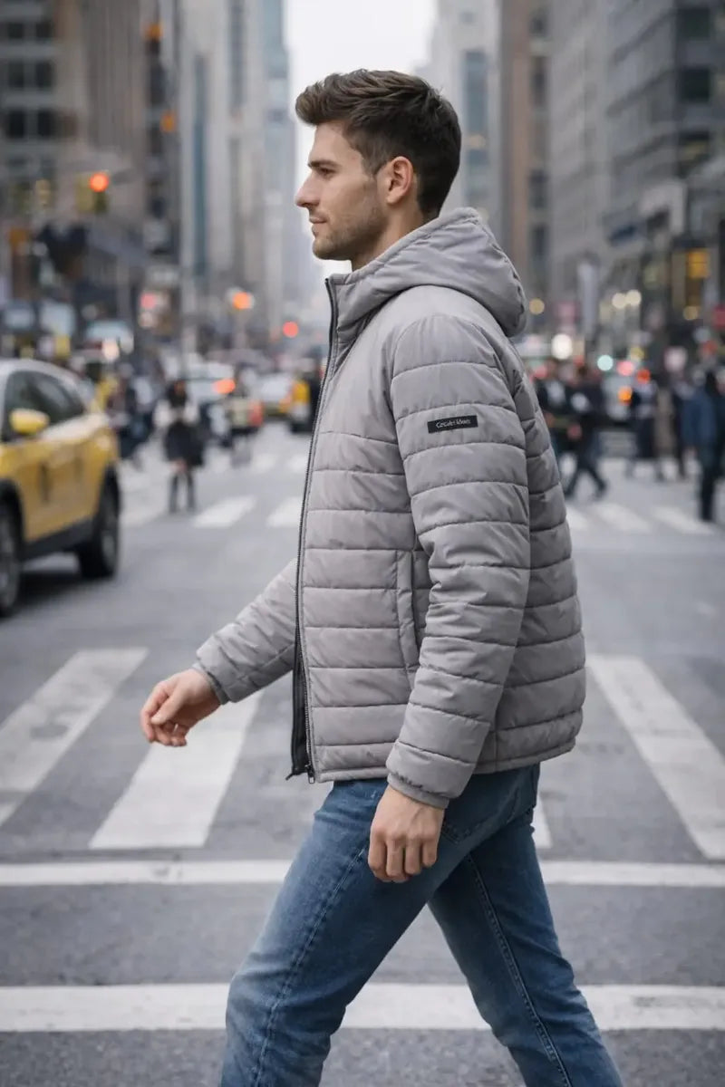 Chamarra Calvin Klein para Hombre Gris con Interior de Peluche