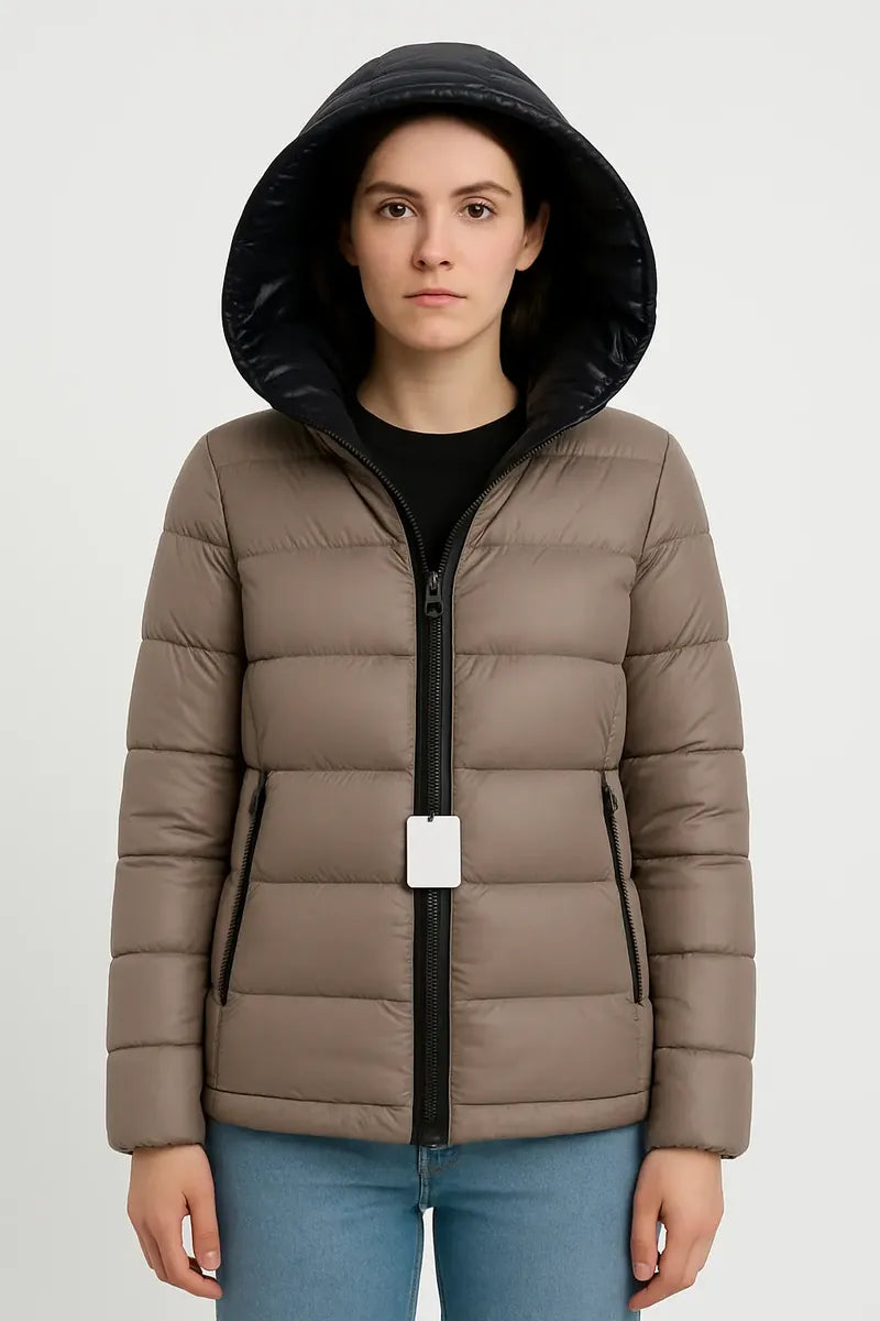 Chamarra Calvin Klein para Mujer Marrón Claro y Negra