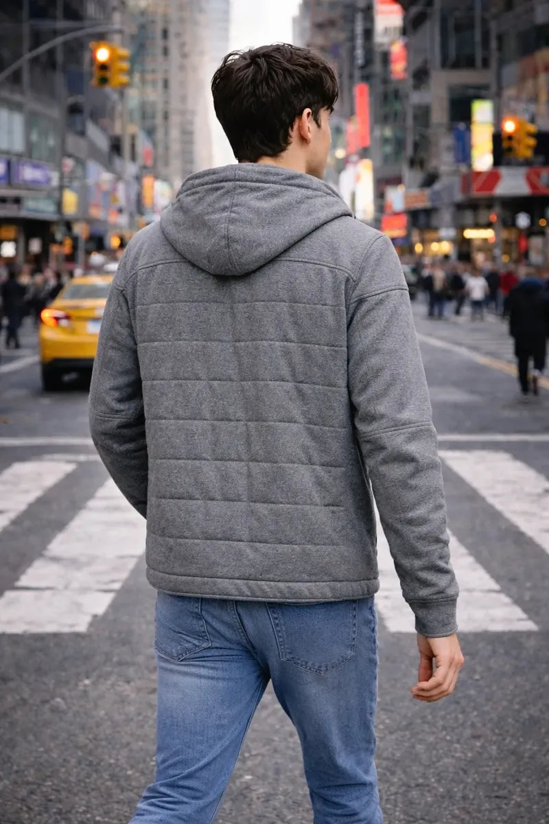 Chamarra New Balance Gris para Hombre Casual y Versátil