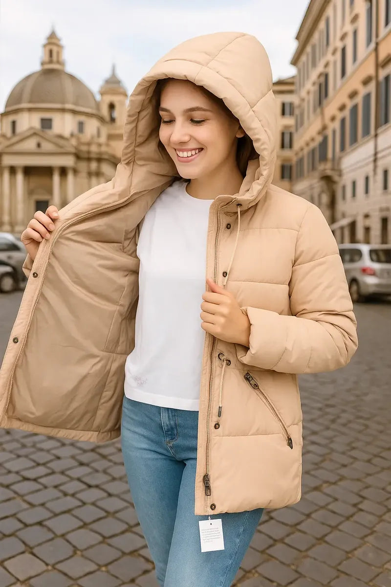 Chamarra Calvin Klein para Mujer Café Claro Térmica