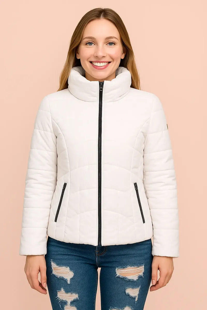 Chamarra Guess Blanca Acolchada para Mujer