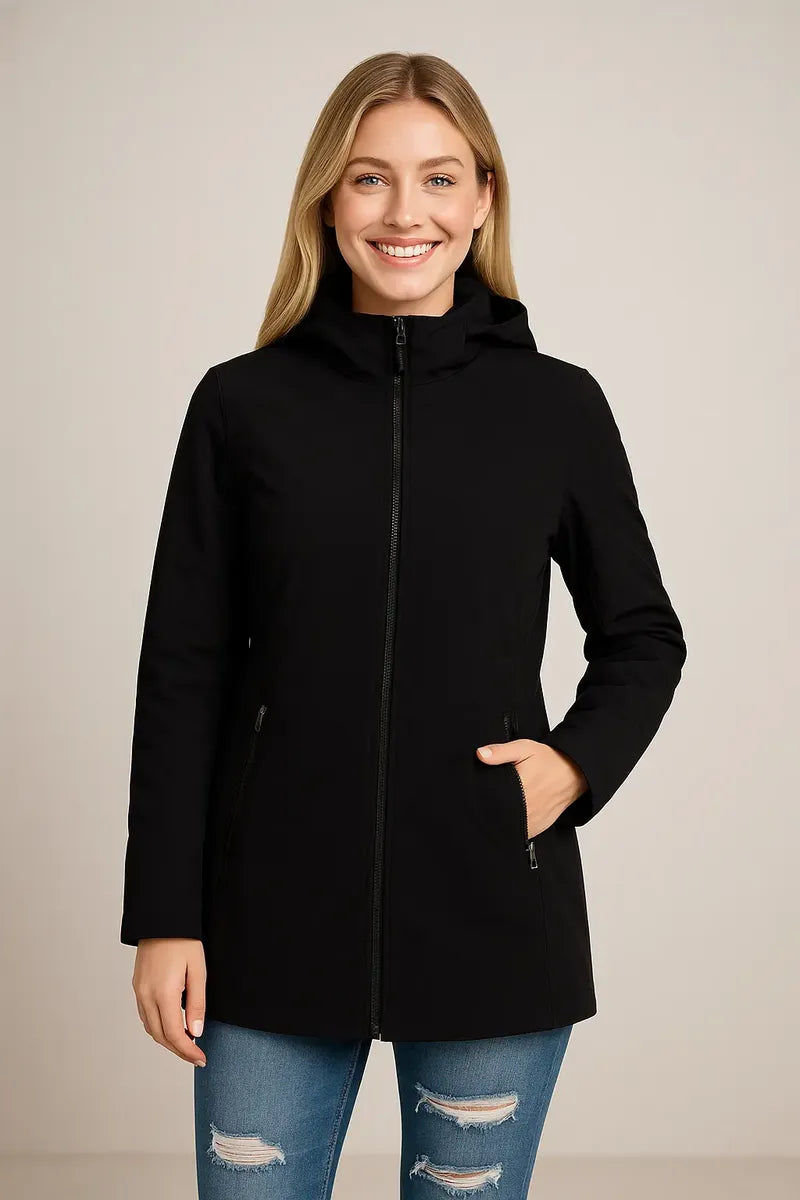Chamarra Calvin Klein Negra de Piel Sintética para Mujer