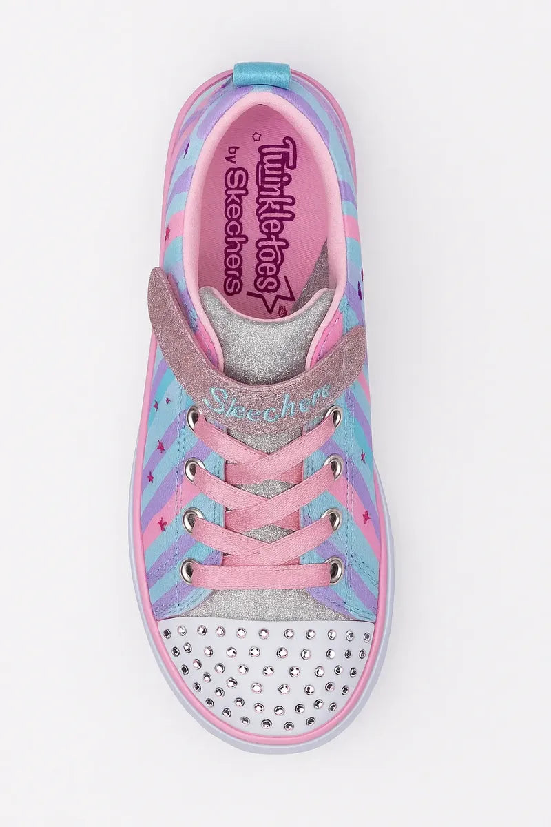 Tenis Twinkle Toes by Skechers Rosa y Azul con Brillos