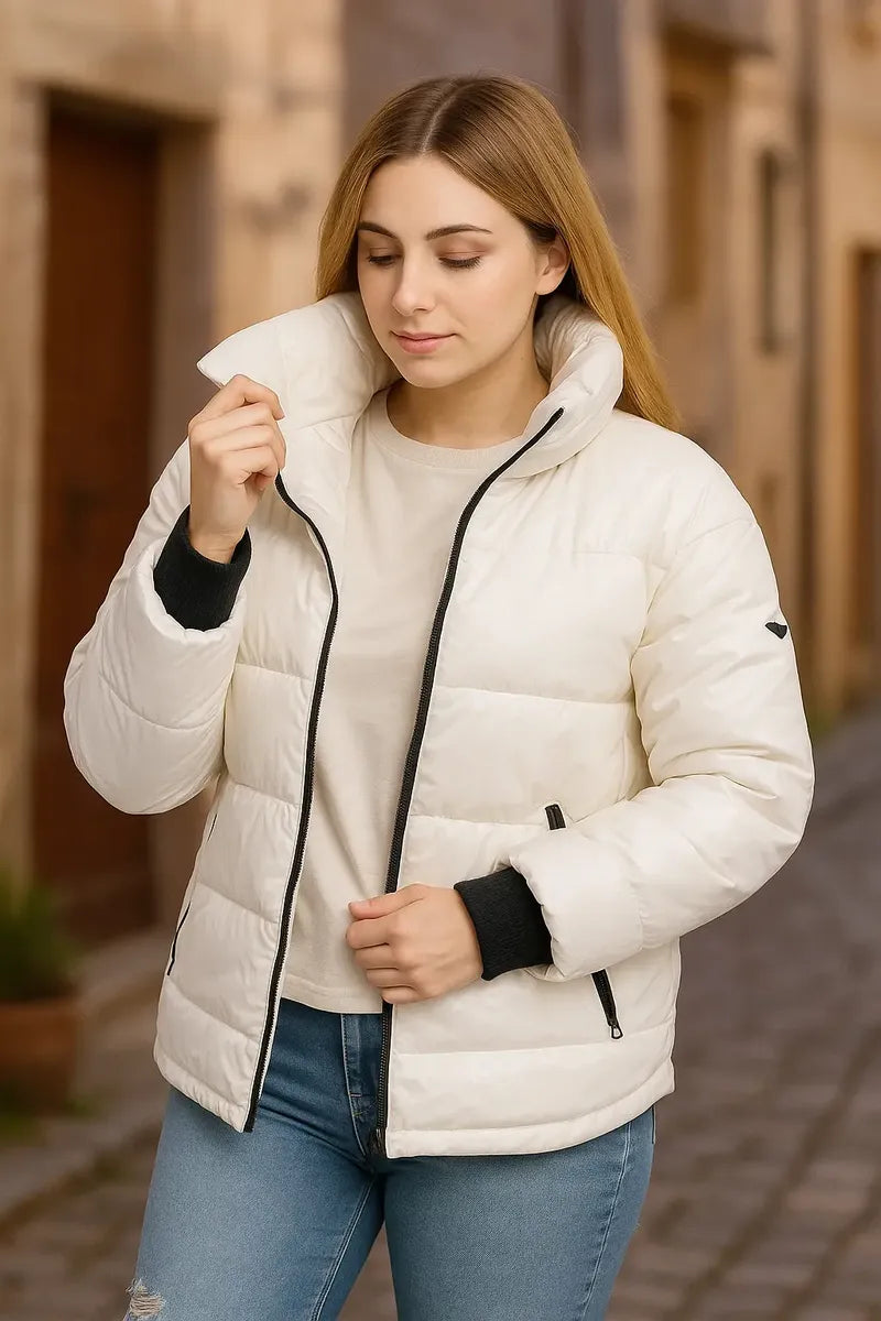 Chamarra DKNY Blanca y Negra para Mujer