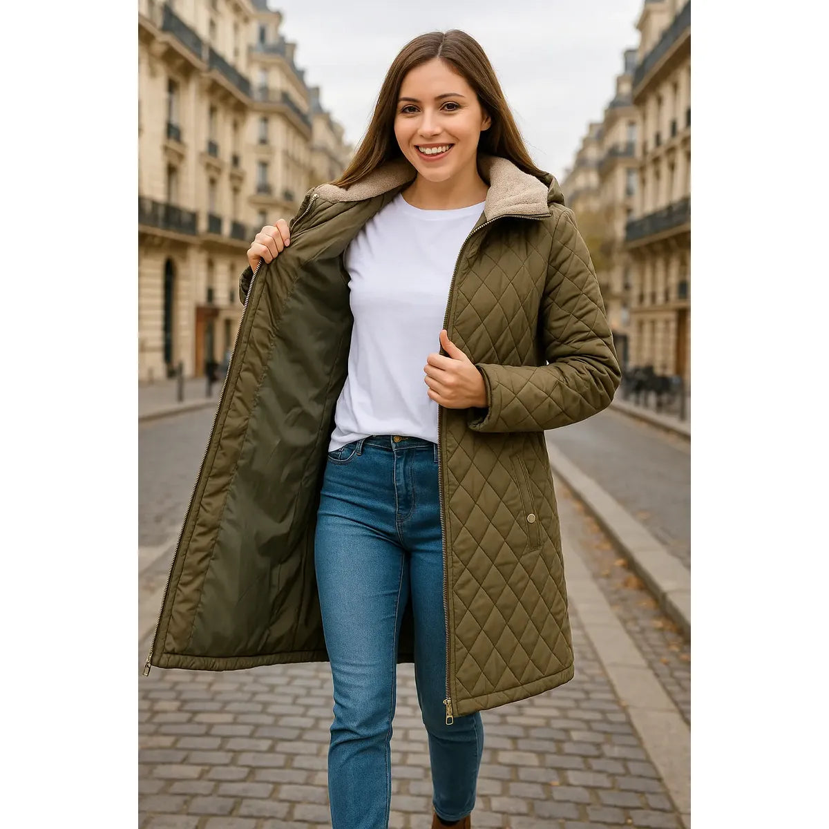 Chamarra Michael Kors para Mujer Verde Militar