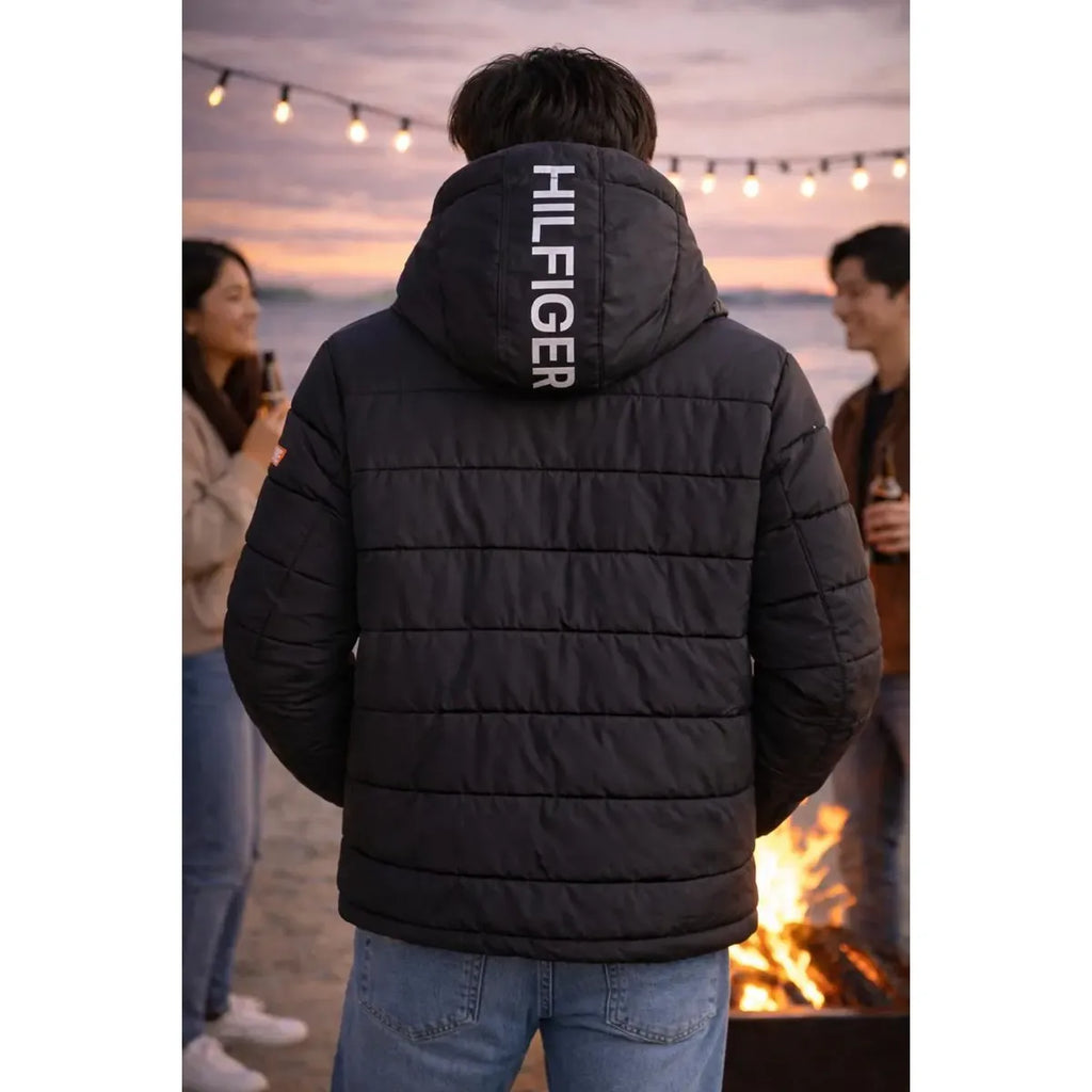 Chamarra Tommy Hilfiger para Hombre Negra con Capucha