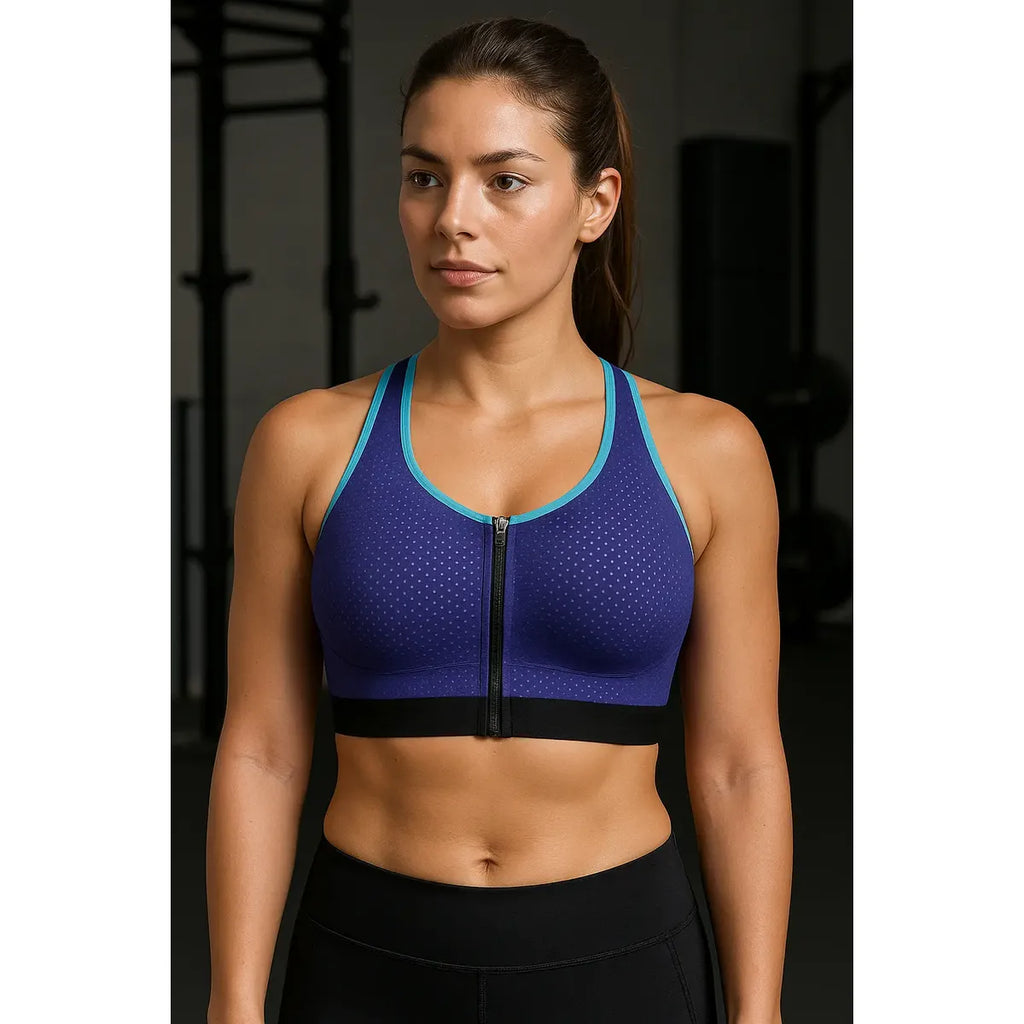Bra Deportivo Victoria’s Secret VSX Sport 32D Violeta con Verde Aqua y Cierre