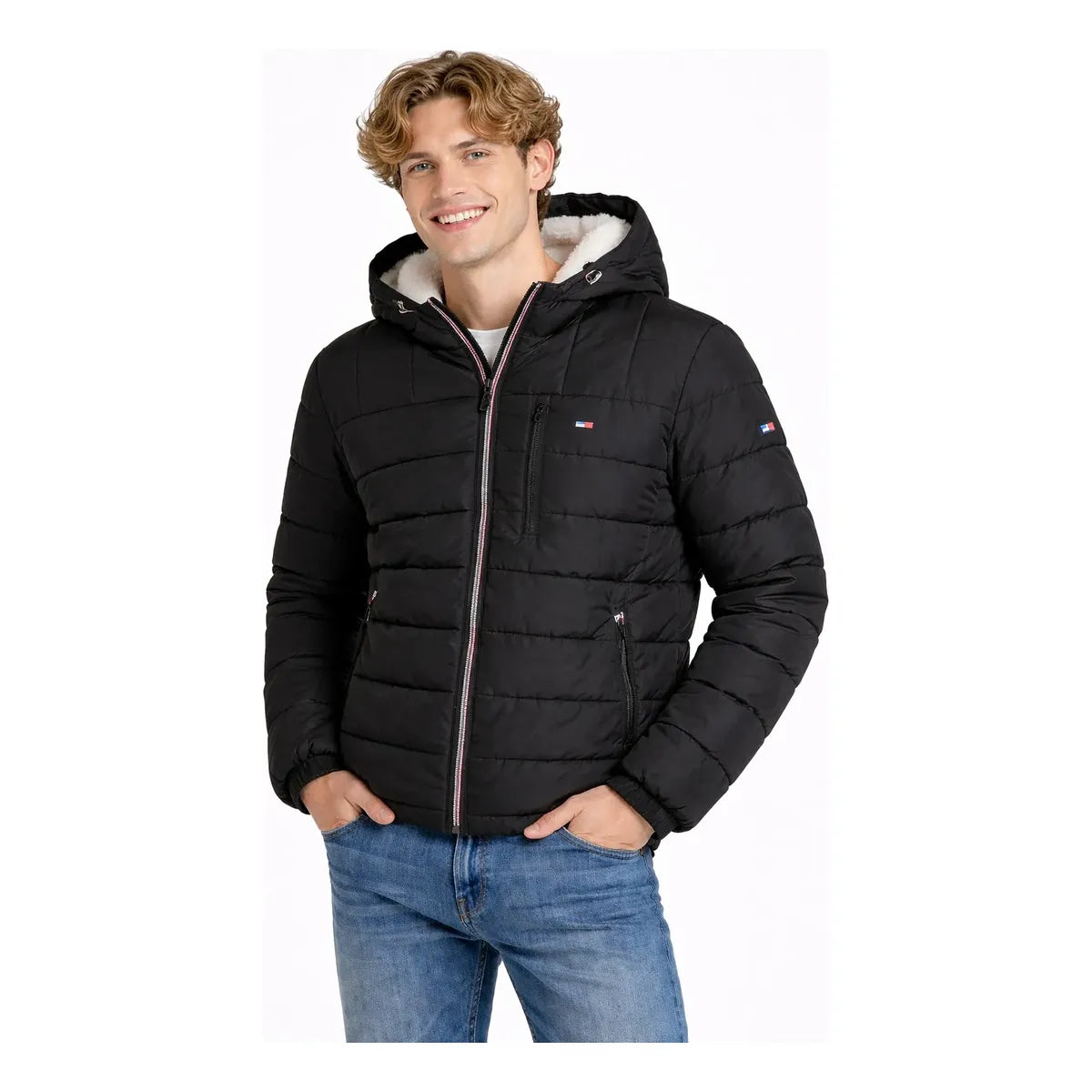 Chamarra Tommy Hilfiger para Hombre Negra con Capucha