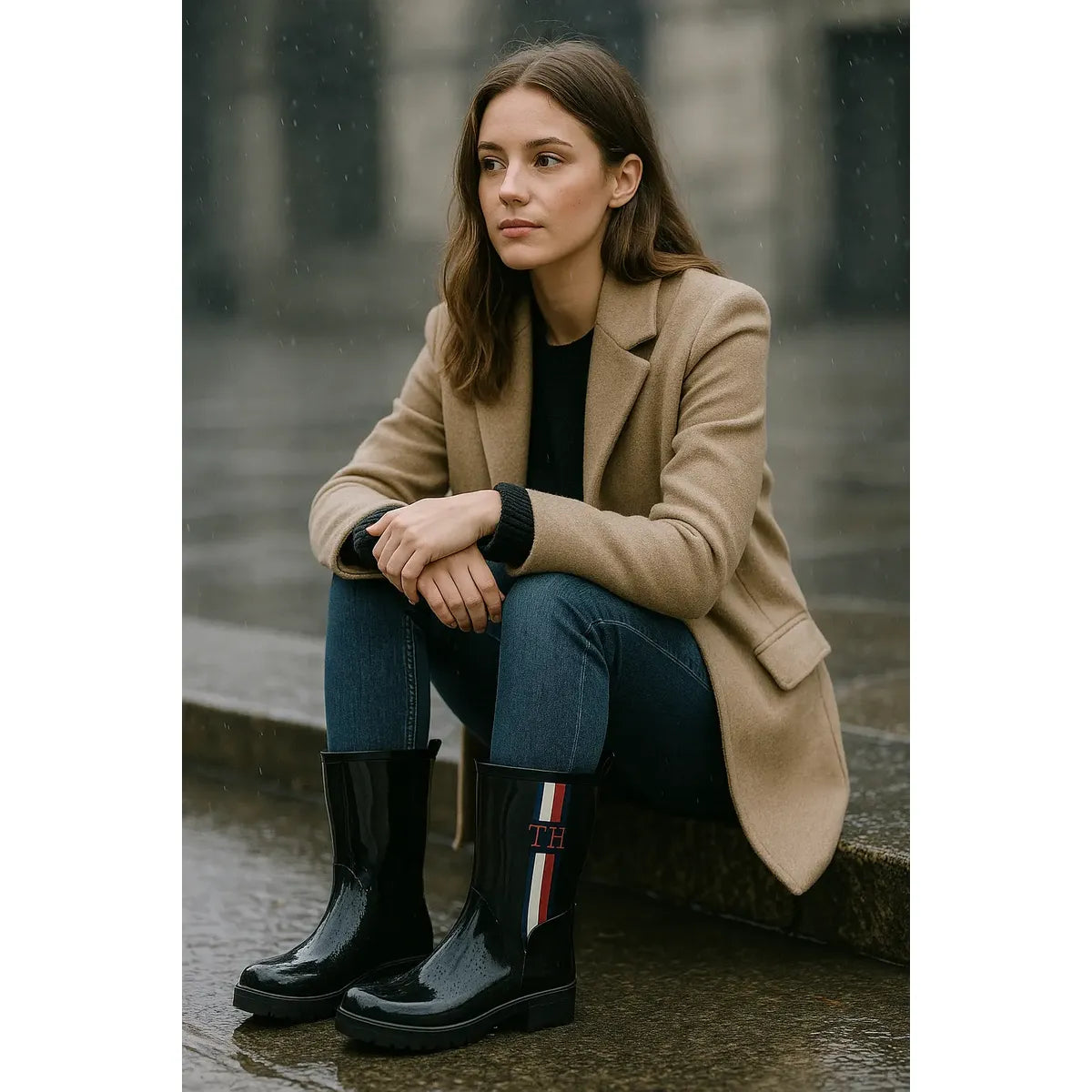 Botas de Lluvia Negras para Dama