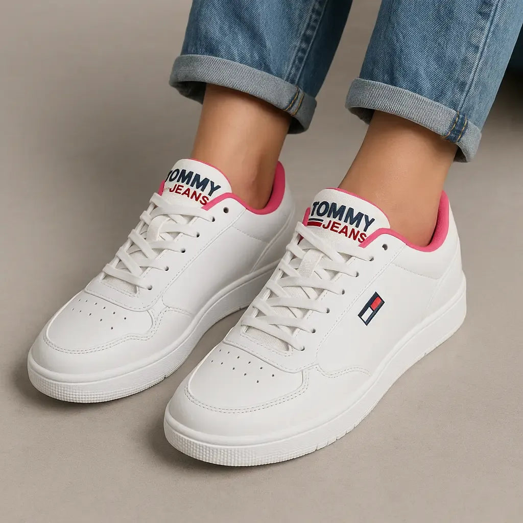 Tenis para Mujer Blancos con Rosa Casual y Versátiles