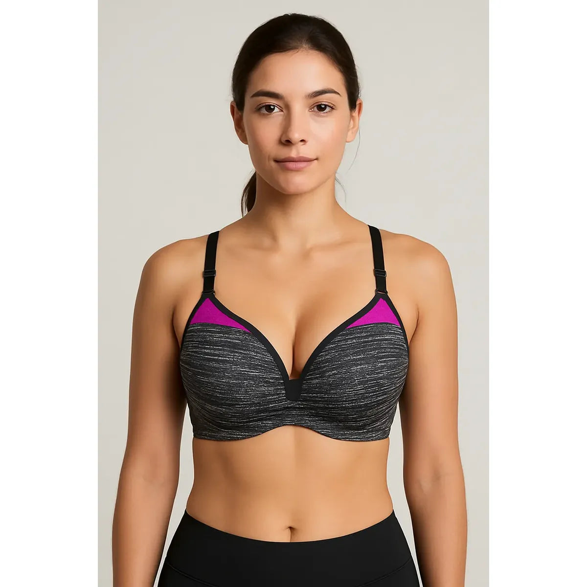 Brasier PINK by Victoria’s Secret 32DD Negro con Gris y Rosa