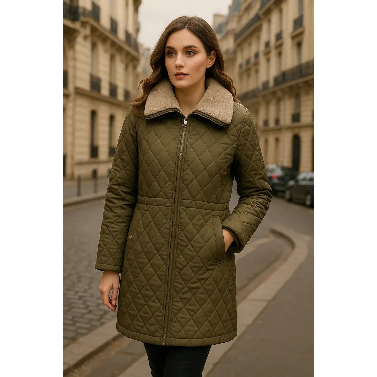 Chamarra Michael Kors para Mujer Verde Militar
