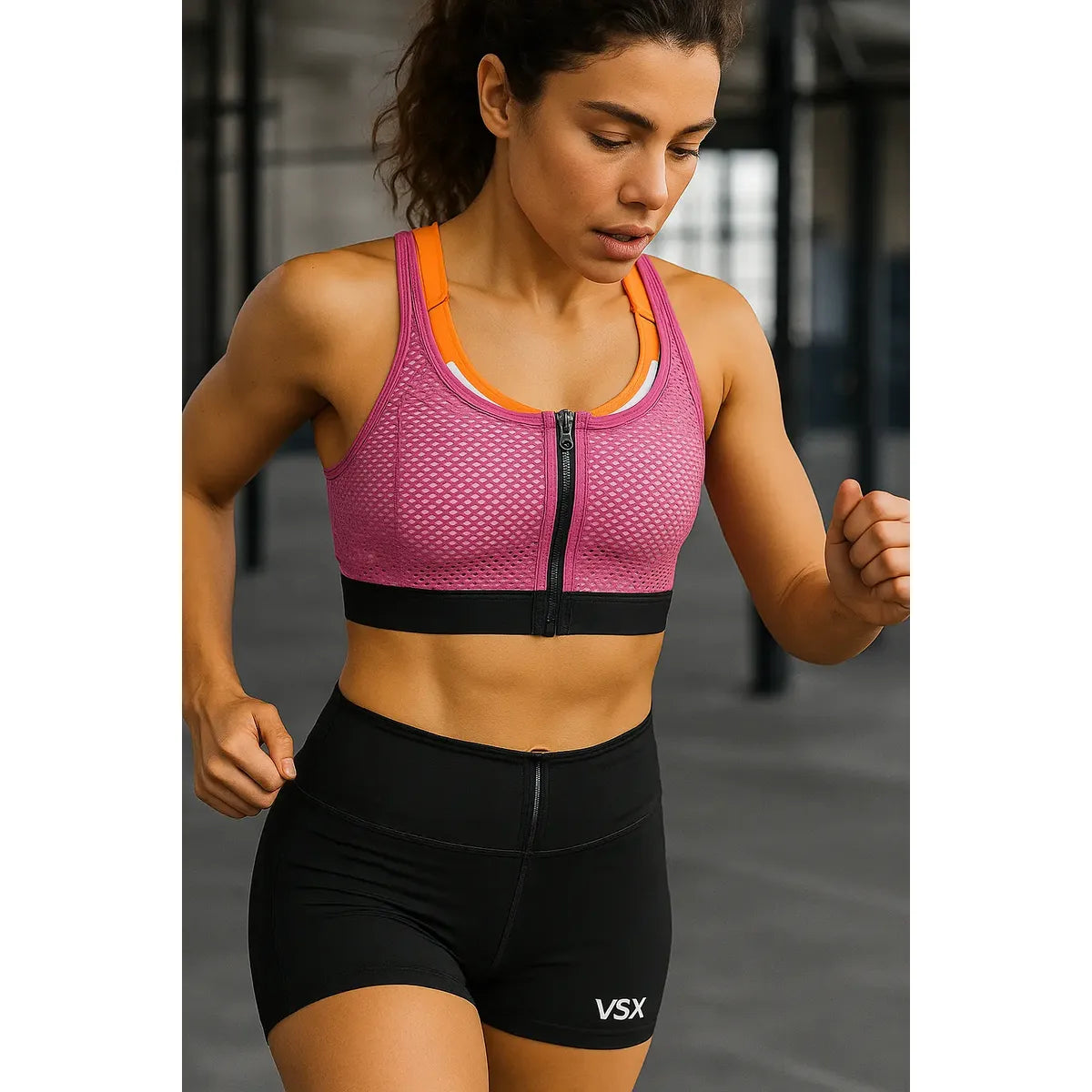 Bra Deportivo Victoria’s Secret VSX Sport 32DD Rosa con Naranja y Cierre