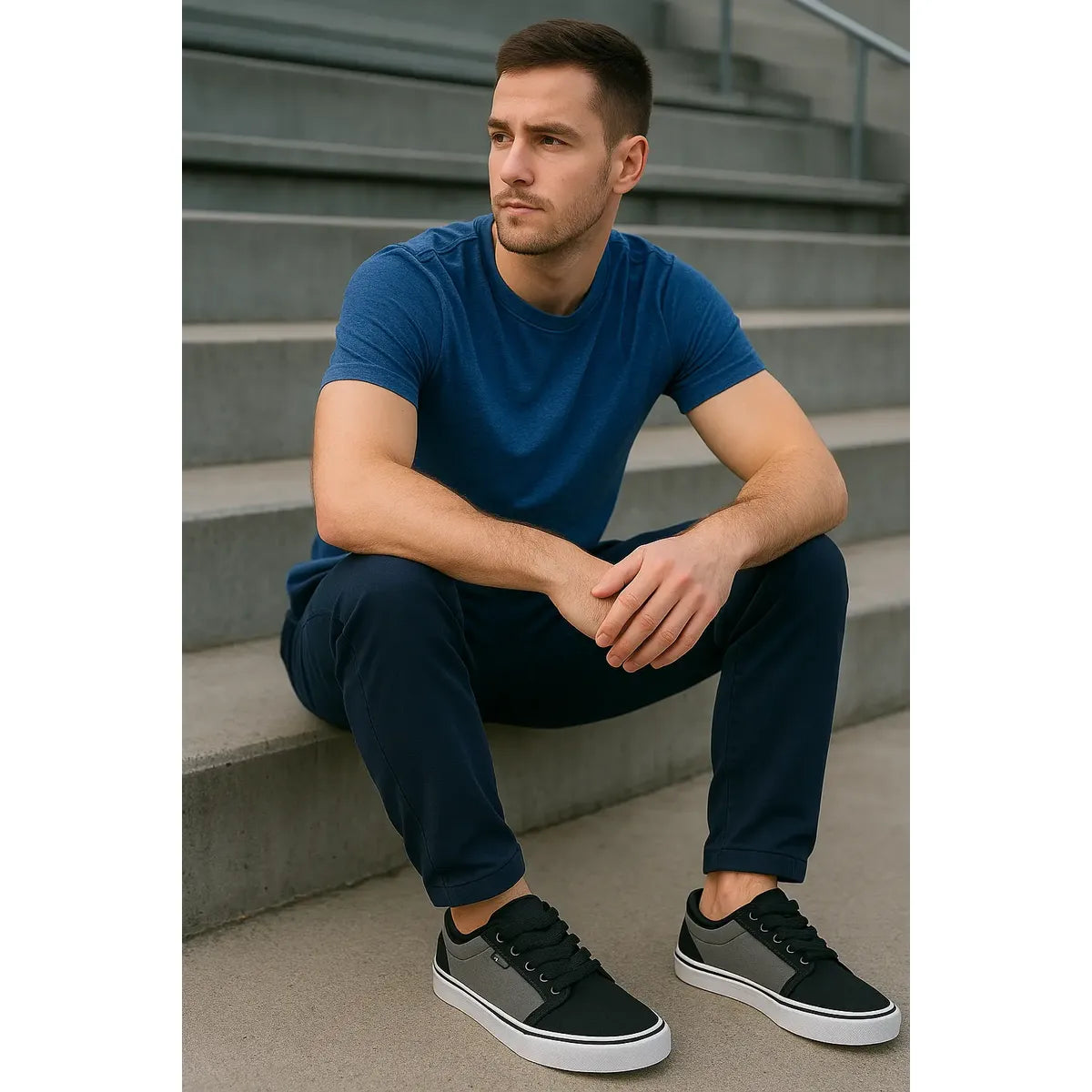 Tenis Adio Sydney para Hombre Negro con Gris