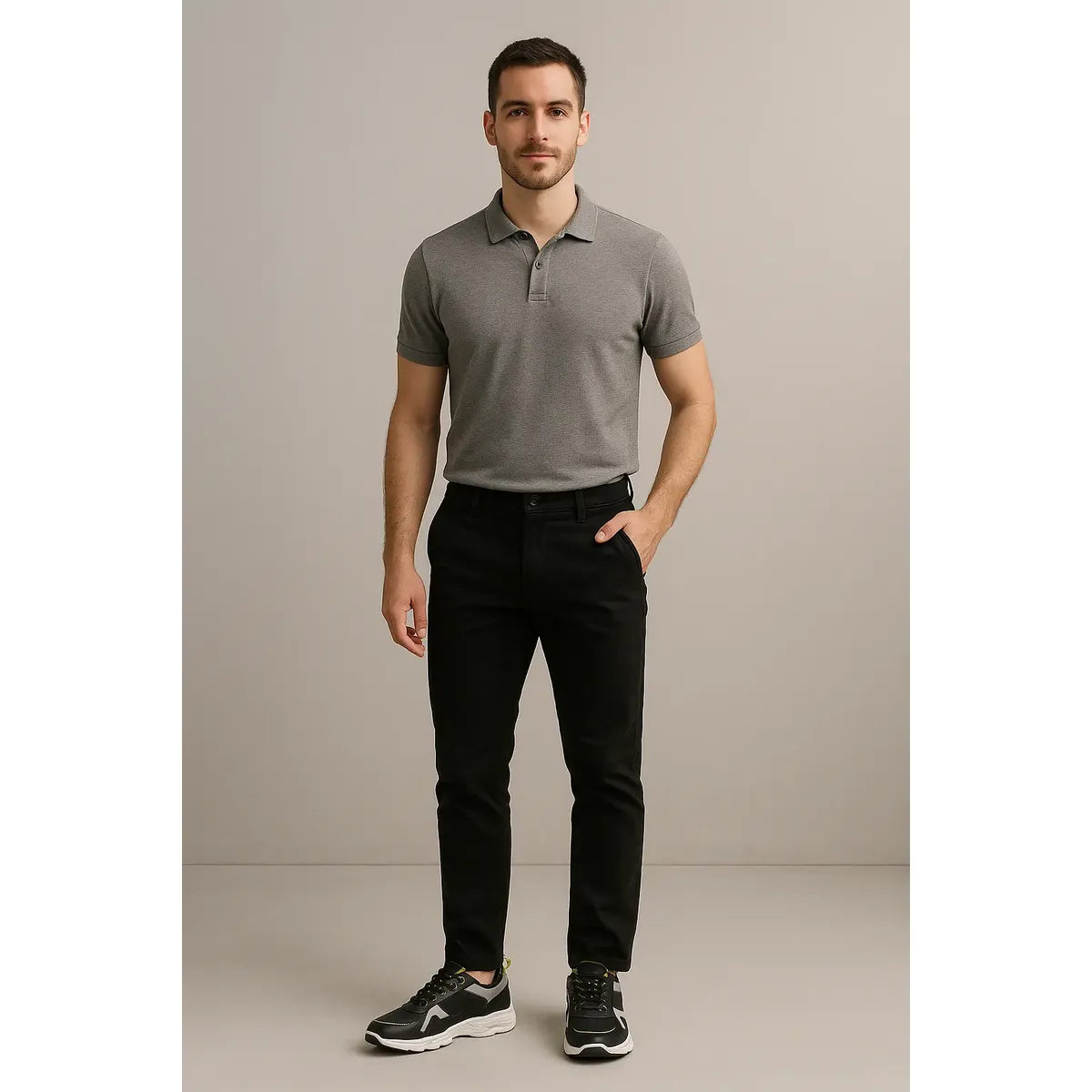 Tenis Kingside para Hombre Negro con Amarillo Fluorescente