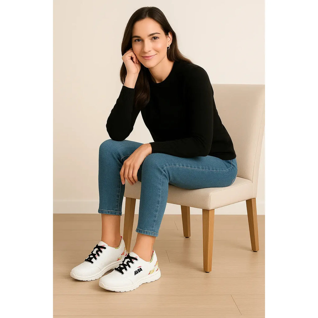 Tenis Avia Solstice para Mujer Blanco con Estampado Floral