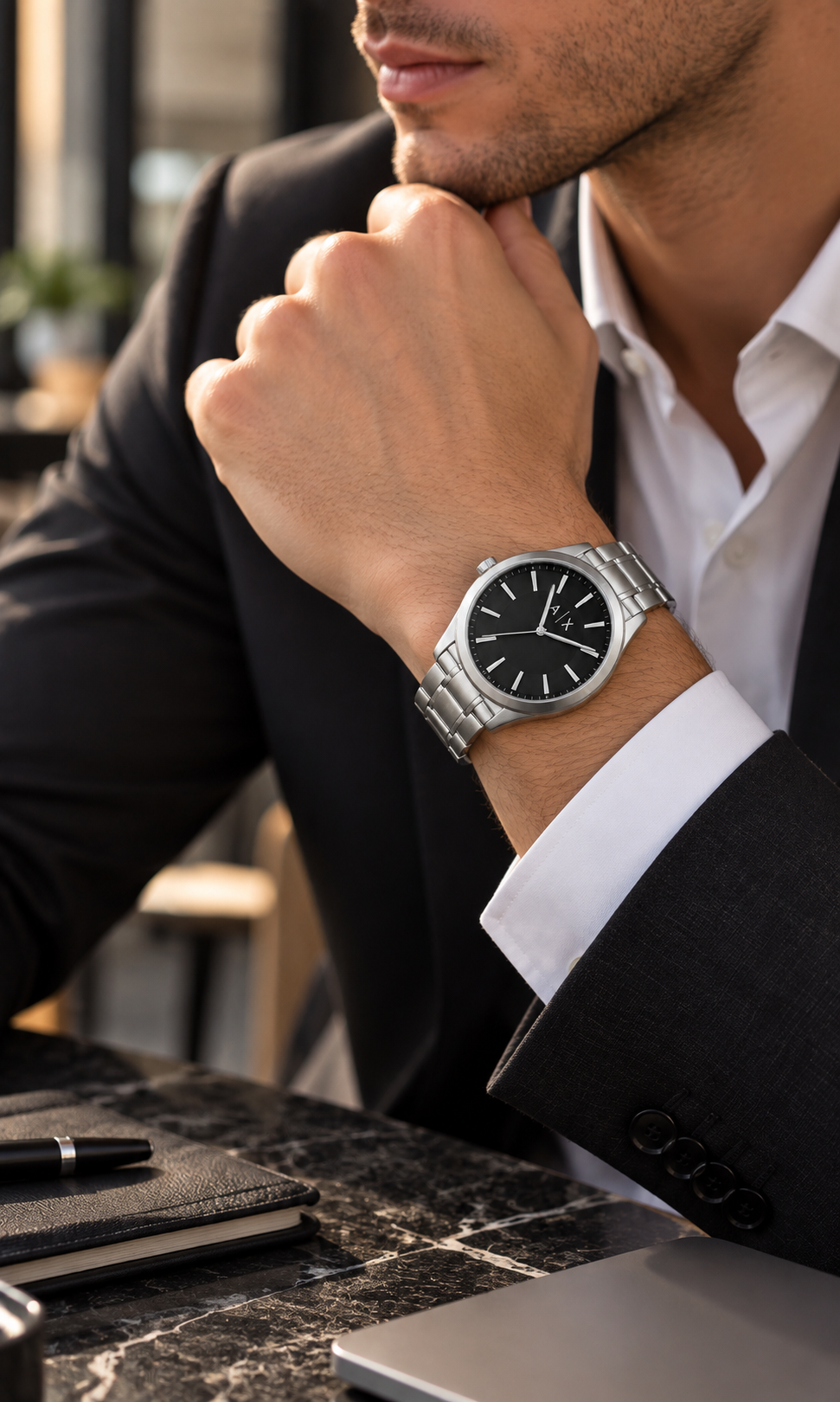 Reloj Armani Exchange AX2320 para Caballero Plateado y Negro