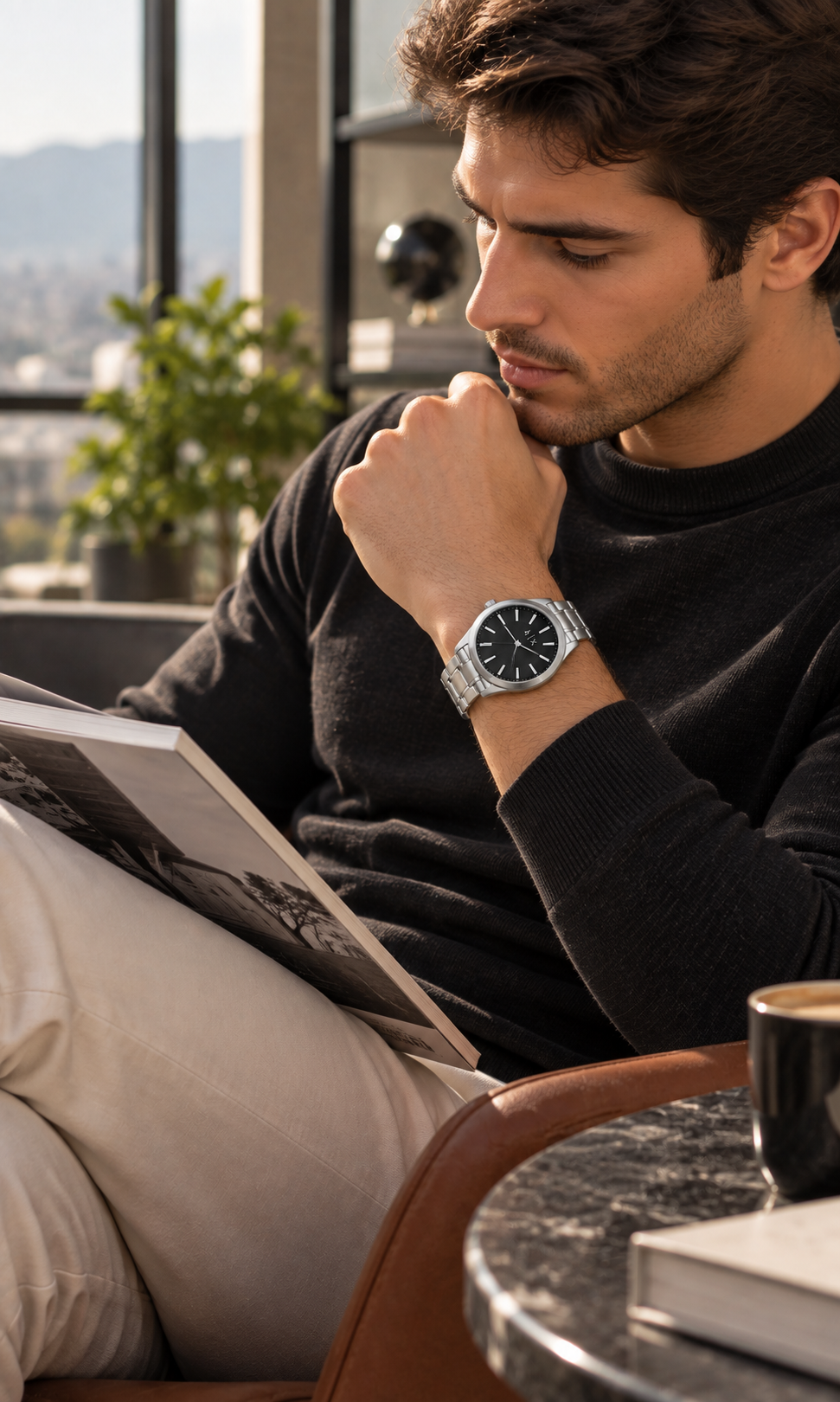 Reloj Armani Exchange AX2320 para Caballero Plateado y Negro