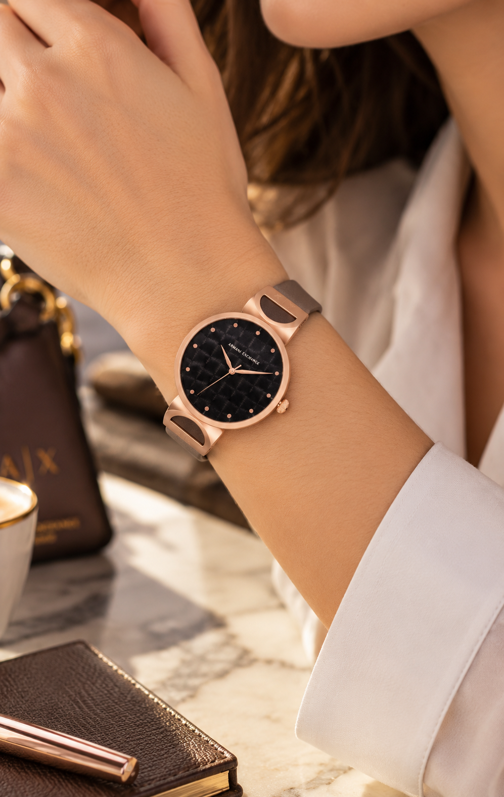 Reloj Armani Exchange AX5329 Café y Oro Rosado