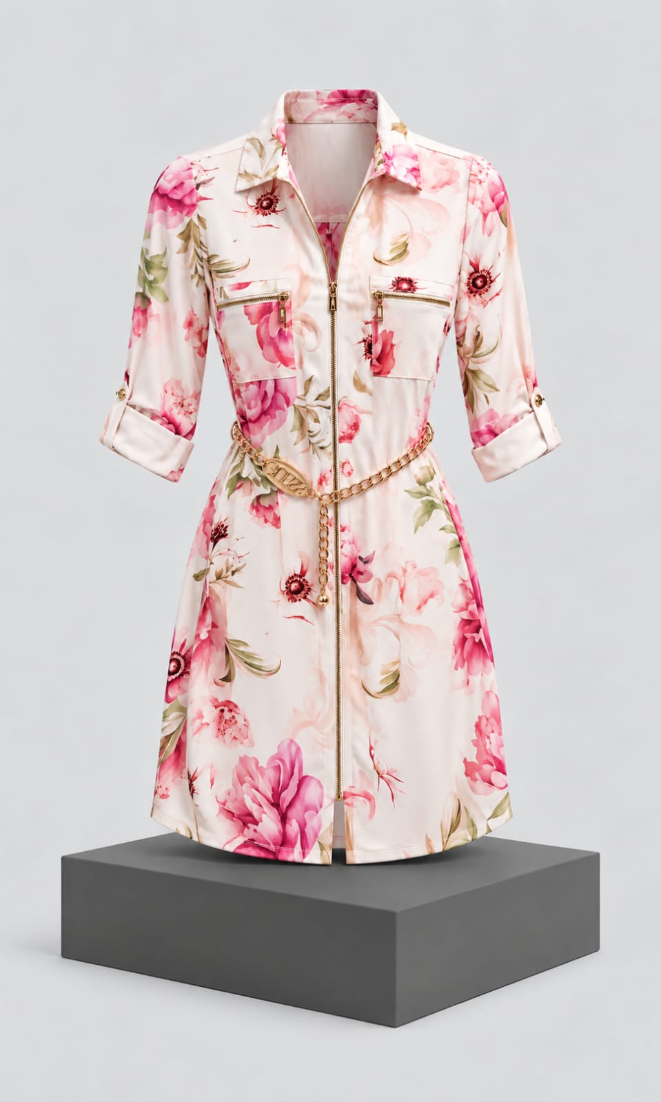 Vestido Guess para Mujer con Estampado Floral y Cierre Frontal