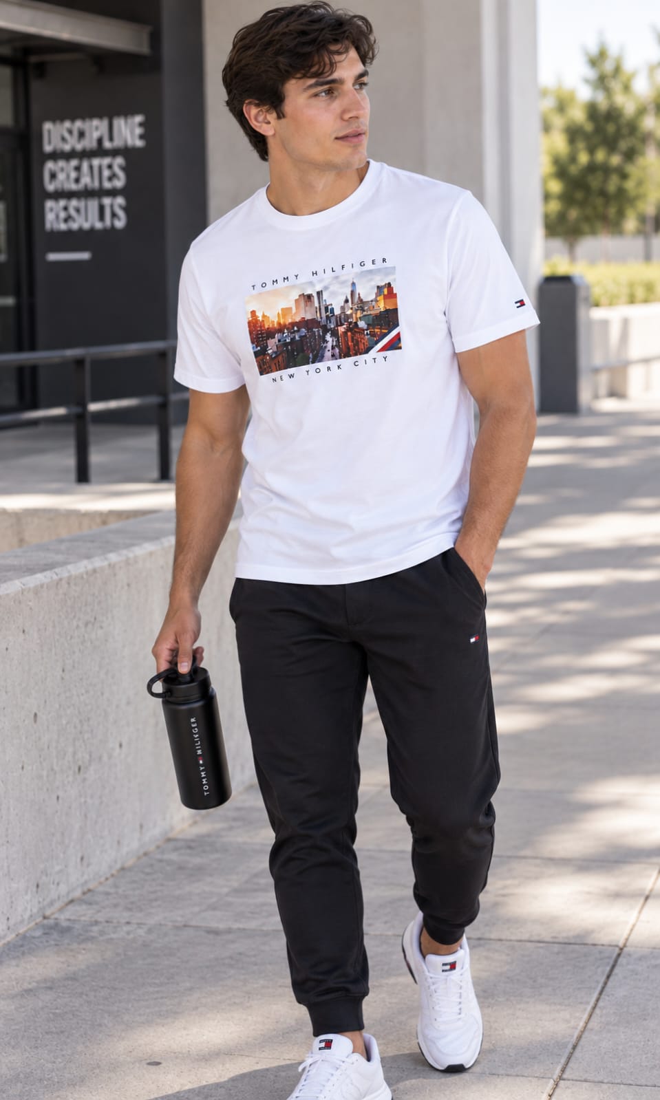 Playera para Hombre Blanca Cuello Redondo Manga Corta Tommy Hilfiger