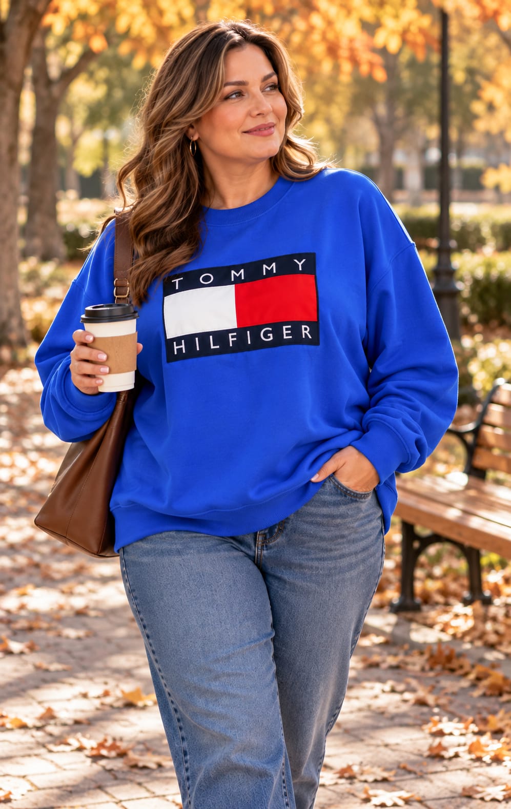 Sudadera para Mujer Azul con Diseño Frontal Tommy Hilfiger