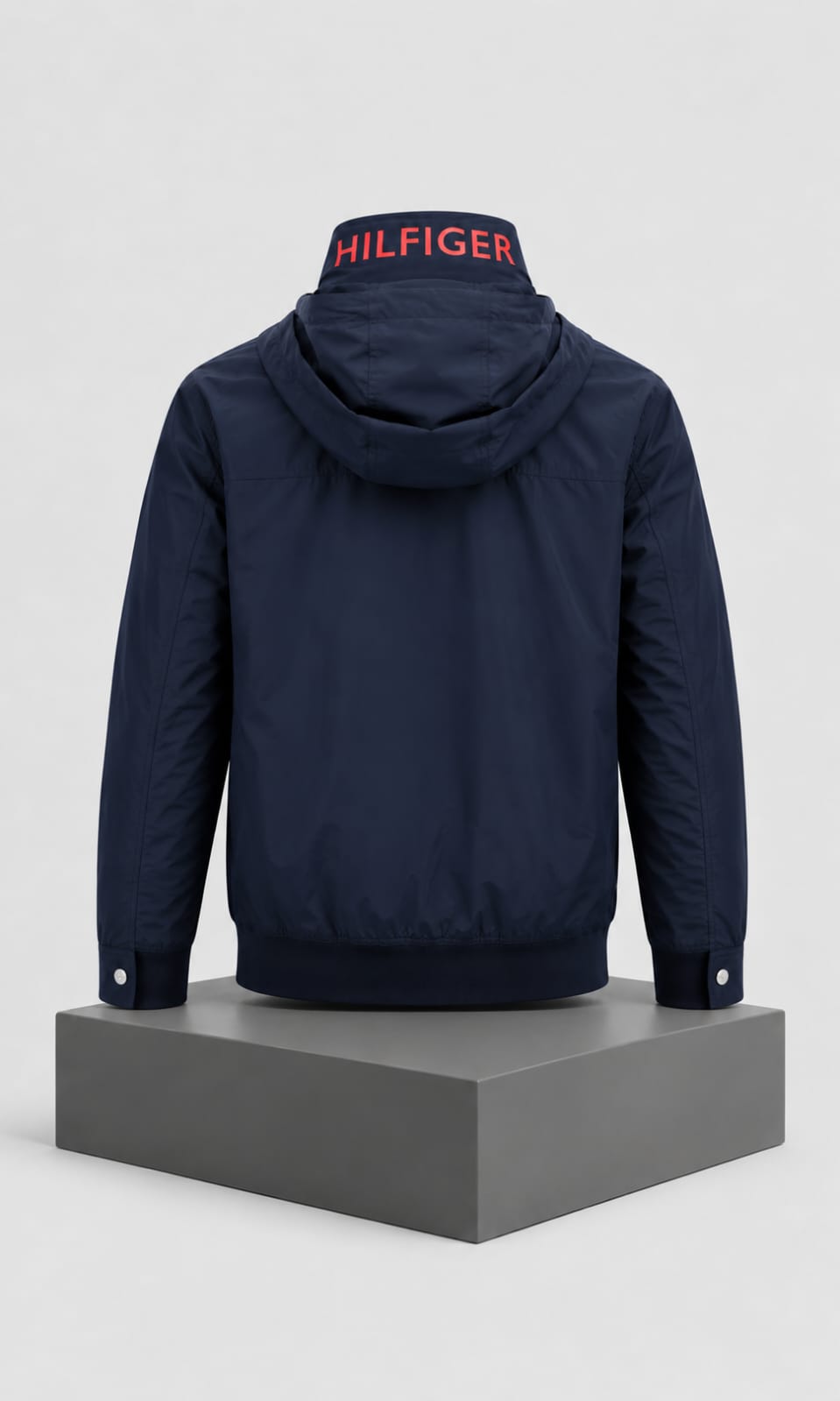 chamarra Azul Marino Para Hombre Con Gorro Impermeable